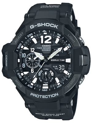 CASIO G-SHOCK นาฬิกาข้อมือ นาฬิกากันน้ำ นาฬิกาของแท้ ประกันศูนย์ CMG 1 ปี รุ่น GA-1100-1A นาฬิกาสีดำ