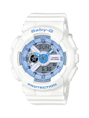 CASIO BABY-G นาฬิกาข้อมือ นาฬิกากันน้ำ นาฬิกาของแท้ ประกันศูนย์ CMG 1 ปี รุ่น BA-110BE-7A นาฬิกาสีขาว