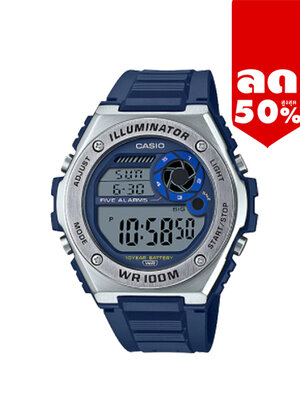 CASIO MID YEAR SALE นาฬิกาคาสิโอ พร้อมส่ง นาฬิกาข้อมือ นาฬิกากันน้ำ นาฬิกาของแท้ BTS ประกันศูนย์ CMG 1 ปี รุ่น MWD-100H-2A นาฬิกาสีน้้ำเงิน