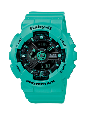 CASIO BABY-G นาฬิกาข้อมือ นาฬิกากันน้ำ นาฬิกาของแท้ ประกันศูนย์ CMG 1 ปี รุ่น BA-111-3A นาฬิกาสีเขียว