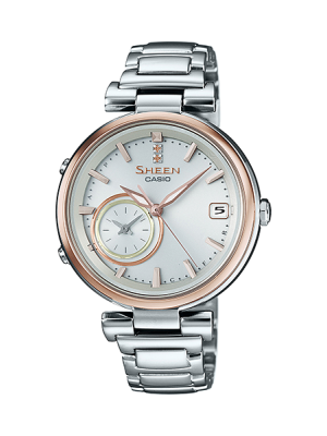 CASIO SHEEN นาฬิกาข้อมือ นาฬิกากันน้ำ นาฬิกาของแท้ ประกันศูนย์ CMG 1 ปี รุ่น SHB-100SG-7A นาฬิกาสีเงิน