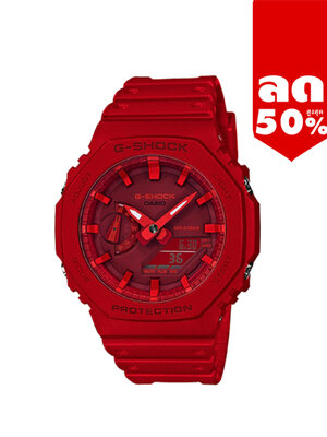 CASIO MID YEAR SALE G-SHOCK นาฬิกาข้อมือ นาฬิกากันน้ำ นาฬิกาของแท้ ประกันศูนย์ CMG 1 ปี รุ่น GA-2100-4A นาฬิกาสีแดง