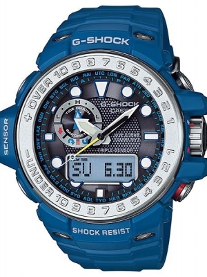 CASIO G-SHOCK นาฬิกาข้อมือ นาฬิกากันน้ำ นาฬิกาของแท้ ประกันศูนย์ CMG 1 ปี รุ่น GWN-1000-2A นาฬิกาสีฟ้า