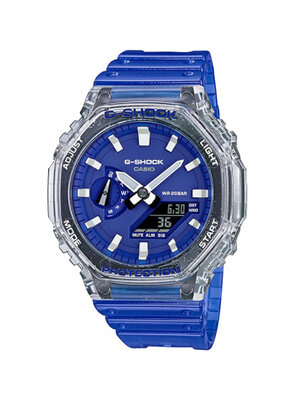 CASIO MID YEAR SALE G-SHOCK พร้อมส่ง นาฬิกาข้อมือ นาฬิกากันน้ำ นาฬิกาของแท้ ประกันศูนย์ CMG 1 ปี รุ่น GA-2100HC-2A นาฬิกาสีน้ำเงิน