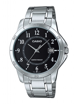 CASIO นาฬิกาคาสิโอ นาฬิกาข้อมือ นาฬิกากันน้ำ นาฬิกาของแท้ ประกันศูนย์ CMG 1 ปี รุ่น MTP-V004D-1B นาฬิกาสีเงิน
