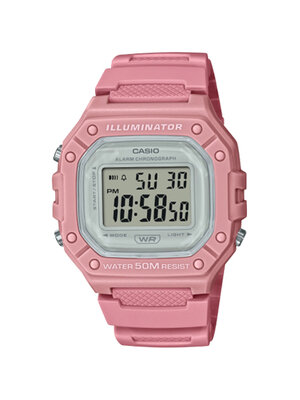 CASIO MID YEAR SALE นาฬิกาคาสิโอ พร้อมส่ง นาฬิกาข้อมือ นาฬิกากันน้ำ นาฬิกาของแท้ BTS ประกันศูนย์ CMG 1 ปี รุ่น W-218HC-4A นาฬิกาสีชมพู