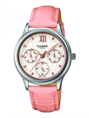 CASIO นาฬิกาคาสิโอ นาฬิกาข้อมือ นาฬิกากันน้ำ นาฬิกาของแท้ ประกันศูนย์ CMG 1 ปี รุ่น LTP-E306L-4B นาฬิกาสีชมพู