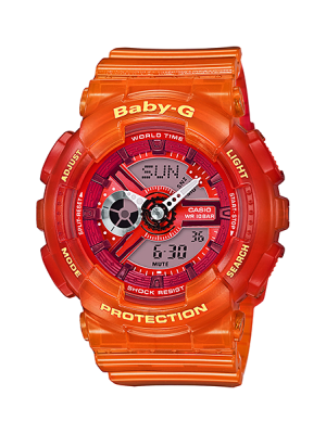 CASIO BABY-G นาฬิกาข้อมือ นาฬิกากันน้ำ นาฬิกาของแท้ ประกันศูนย์ CMG 1 ปี รุ่น BA-110JM-4A นาฬิกาสีส้ม