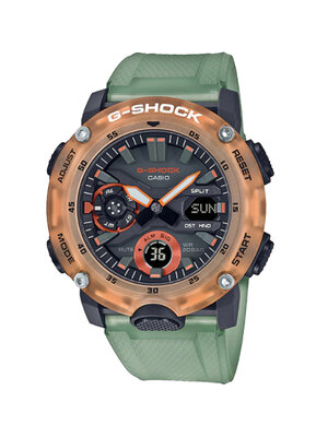 CASIO G-SHOCK นาฬิกาข้อมือ นาฬิกากันน้ำ นาฬิกาของแท้ ประกันศูนย์ CMG 1 ปี รุ่น GA-2000HC-3A นาฬิกาสีเขียว