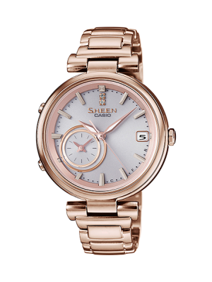 CASIO SHEEN นาฬิกาข้อมือ นาฬิกากันน้ำ นาฬิกาของแท้ ประกันศูนย์ CMG 1 ปี รุ่น SHB-100CG-4A นาฬิกาสีชมพู