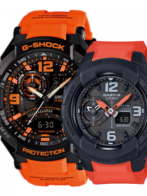 CASIO G-SHOCK นาฬิกาข้อมือ นาฬิกากันน้ำ นาฬิกาของแท้ ประกันศูนย์ CMG 1 ปี รุ่น GA-1000-4A / BGA-230-4B นาฬิกาสีส้ม