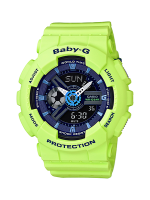 CASIO BABY-G นาฬิกาข้อมือ นาฬิกากันน้ำ นาฬิกาของแท้ ประกันศูนย์ CMG 1 ปี รุ่น BA-110PP-3A นาฬิกาสีเขียว