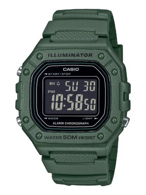 CASIO MID YEAR SALE นาฬิกาคาสิโอ นาฬิกาข้อมือ นาฬิกากันน้ำ นาฬิกาของแท้ BTS ประกันศูนย์ CMG 1 ปี รุ่น W-218H-3B นาฬิกาสีเขียว