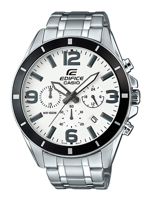 CASIO EDIFICE นาฬิกาข้อมือ นาฬิกากันน้ำ นาฬิกาของแท้ ประกันศูนย์ CMG 1 ปี รุ่น EFR-553D-7B นาฬิกาสีเงิน