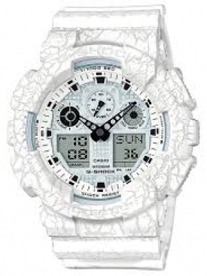 CASIO G-SHOCK นาฬิกาข้อมือ นาฬิกากันน้ำ นาฬิกาของแท้ ประกันศูนย์ CMG 1 ปี รุ่น GA-100CG-7A นาฬิกาสีขาว