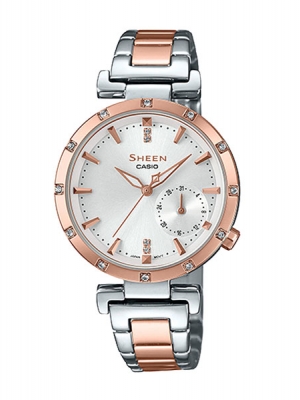 CASIO SHEEN นาฬิกาข้อมือ นาฬิกากันน้ำ นาฬิกาของแท้ ประกันศูนย์ CMG 1 ปี รุ่น SHE-4051SPG-7A นาฬิกาสีเงิน