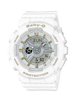 CASIO BABY-G นาฬิกาข้อมือ นาฬิกากันน้ำ นาฬิกาของแท้ ประกันศูนย์ CMG 1 ปี รุ่น BA-110GA-7A1 นาฬิกาสีขาว