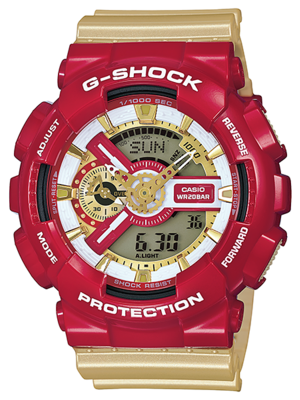 CASIO G-SHOCK นาฬิกาข้อมือ นาฬิกากันน้ำ นาฬิกาของแท้ ประกันศูนย์ CMG 1 ปี รุ่น GA-110CS-4A นาฬิกาสีแดง