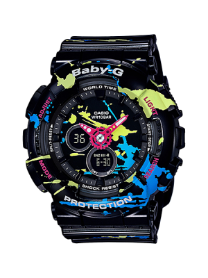 CASIO BABY-G นาฬิกาข้อมือ นาฬิกากันน้ำ นาฬิกาของแท้ ประกันศูนย์ CMG 1 ปี รุ่น BA-120SPL-1A นาฬิกาสีดำ