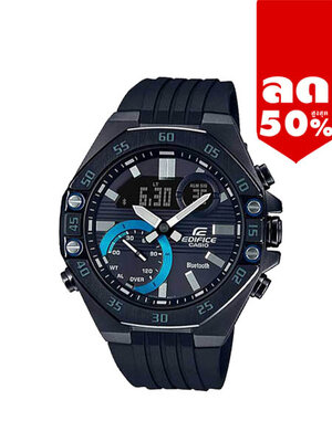 CASIO EDIFICE นาฬิกาข้อมือ นาฬิกากันน้ำ นาฬิกาของแท้ ประกันศูนย์ CMG 1 ปี รุ่น ECB-10PB-1A นาฬิกาสีดำ