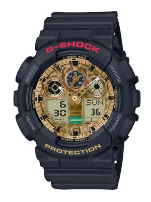 CASIO G-SHOCK นาฬิกาข้อมือ นาฬิกากันน้ำ นาฬิกาของแท้ ประกันศูนย์ CMG 1 ปี รุ่น GA-100TMN-1A นาฬิกาสีดำ