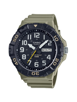 CASIO นาฬิกาคาสิโอ นาฬิกาข้อมือ นาฬิกากันน้ำ นาฬิกาของแท้ ประกันศูนย์ CMG 1 ปี รุ่น MRW-210H-5A นาฬิกาสีน้ำตาล