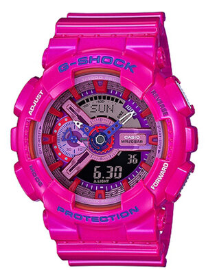 CASIO G-SHOCK นาฬิกาข้อมือ นาฬิกากันน้ำ นาฬิกาของแท้ ประกันศูนย์ CMG 1 ปี รุ่น GA-110MC-4A นาฬิกาสีชมพู