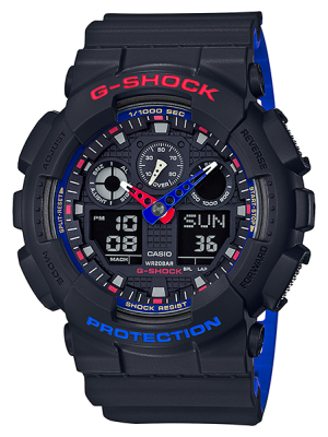 CASIO G-SHOCK นาฬิกาข้อมือ นาฬิกากันน้ำ นาฬิกาของแท้ ประกันศูนย์ CMG 1 ปี รุ่น GA-100LT-1A นาฬิกาสีดำ