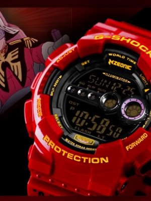 CASIO G-SHOCK นาฬิกาข้อมือ นาฬิกากันน้ำ นาฬิกาของแท้ ประกันศูนย์ CMG 1 ปี รุ่น GD-100 X CHAR AZNABLE นาฬิกาสีแดง