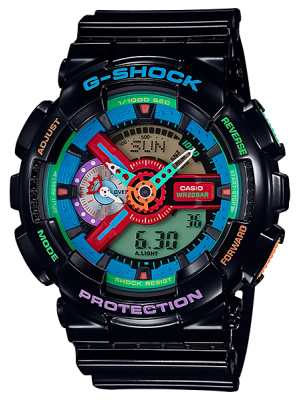 CASIO G-SHOCK นาฬิกาข้อมือ นาฬิกากันน้ำ นาฬิกาของแท้ ประกันศูนย์ CMG 1 ปี รุ่น GA-110MC-1A นาฬิกาสีดำ