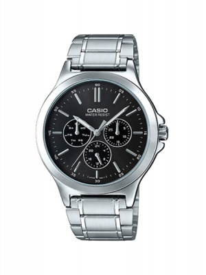 CASIO นาฬิกาคาสิโอ นาฬิกาข้อมือ นาฬิกากันน้ำ นาฬิกาของแท้ ประกันศูนย์ CMG 1 ปี รุ่น MTP-V300D-1A นาฬิกาสีเงิน