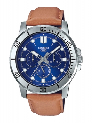 CASIO นาฬิกาคาสิโอ นาฬิกาข้อมือ นาฬิกากันน้ำ นาฬิกาของแท้ ประกันศูนย์ CMG 1 ปี รุ่น MTP-VD300L-2E นาฬิกาสีน้ำเงิน
