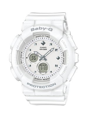 CASIO BABY-G นาฬิกาข้อมือ นาฬิกากันน้ำ นาฬิกาของแท้ ประกันศูนย์ CMG 1 ปี รุ่น BA-125-7A นาฬิกาสีขาว