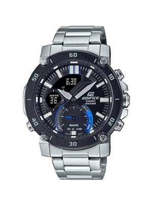 CASIO EDIFICE นาฬิกาข้อมือ นาฬิกากันน้ำ นาฬิกาของแท้ ประกันศูนย์ CMG 1 ปี รุ่น ECB-20DB-1A นาฬิกาสีเงิน