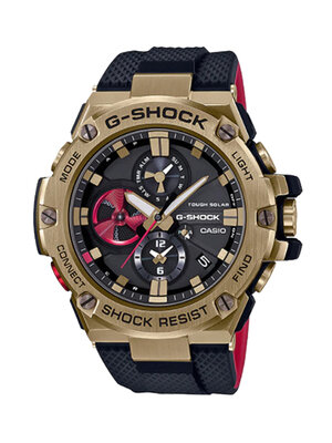 CASIO G-SHOCK นาฬิกาข้อมือ นาฬิกากันน้ำ นาฬิกาของแท้ ประกันศูนย์ 1 ปี รุ่น GST-B100RH-1A นาฬิกาสีทอง