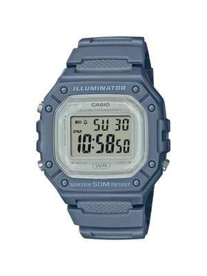 CASIO MID YEAR SALE นาฬิกาคาสิโอ พร้อมส่ง นาฬิกาข้อมือ นาฬิกากันน้ำ นาฬิกาของแท้ BTS ประกันศูนย์ CMG 1 ปี รุ่น W-218HC-2AV นาฬิกาสีฟ้า