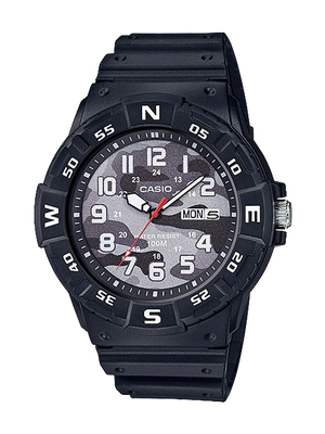 CASIO นาฬิกาคาสิโอ นาฬิกาข้อมือ นาฬิกากันน้ำ นาฬิกาของแท้ ประกันศูนย์ CMG 1 ปี รุ่น MRW-220HCM-1B นาฬิกาสีดำ