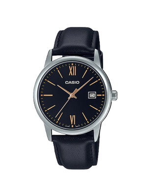 CASIO นาฬิกาคาสิโอ นาฬิกาข้อมือ นาฬิกากันน้ำ นาฬิกาของแท้ ประกันศูนย์ CMG 1 ปี รุ่น MTP-V002L-1B3 นาฬิกาสีดำ