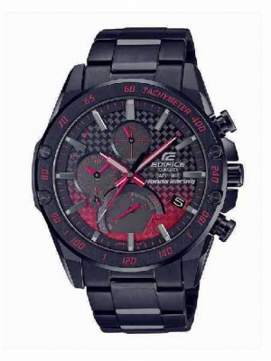 CASIO EDIFICE นาฬิกาข้อมือ นาฬิกากันน้ำ นาฬิกาของแท้ ประกันศูนย์ CMG 1 ปี รุ่น EQB-1000HR-1A นาฬิกาสีดำ