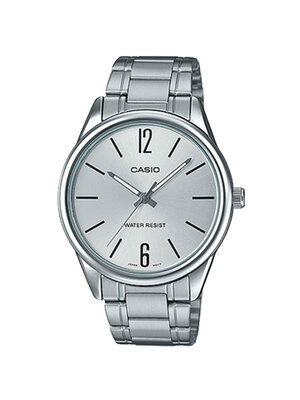 CASIO นาฬิกาคาสิโอ นาฬิกาข้อมือ นาฬิกากันน้ำ นาฬิกาของแท้ ประกันศูนย์ CMG 1 ปี รุ่น MTP-V005D-7B นาฬิกาสีเงิน