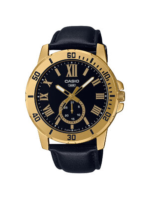 CASIO นาฬิกาคาสิโอ นาฬิกาข้อมือ นาฬิกากันน้ำ นาฬิกาของแท้ ประกันศูนย์ CMG 1 ปี รุ่น MTP-VD200GL-1B นาฬิกาสีทอง