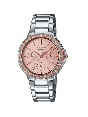 CASIO SHEEN นาฬิกาข้อมือ นาฬิกากันน้ำ นาฬิกาของแท้ ประกันศูนย์ CMG 1 ปี รุ่น SHE-3069SG-4A นาฬิกาสีเงิน