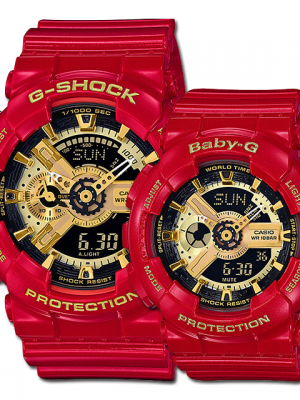 CASIO G-SHOCK G-SHOCK นาฬิกาข้อมือ นาฬิกากันน้ำ นาฬิกาของแท้ ประกันศูนย์ CMG 1 ปี รุ่น GA-110VLA-4 BA-110VLA-4 นาฬิกาสีแดง