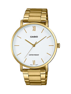 CASIO นาฬิกาคาสิโอ นาฬิกาข้อมือ นาฬิกากันน้ำ นาฬิกาของแท้ ประกันศูนย์ CMG 1 ปี รุ่น MTP-VT01G-7B นาฬิกาสีทอง
