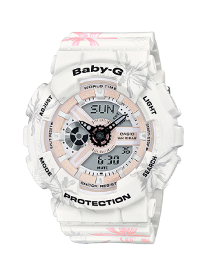 CASIO BABY-G นาฬิกาข้อมือ นาฬิกากันน้ำ นาฬิกาของแท้ ประกันศูนย์ CMG 1 ปี รุ่น BA-110CF-7A นาฬิกาสีขาว