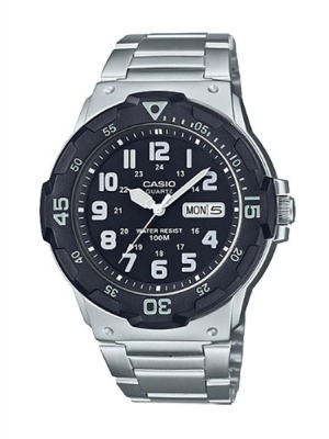 CASIO นาฬิกาคาสิโอ นาฬิกาข้อมือ นาฬิกากันน้ำ นาฬิกาของแท้ ประกันศูนย์ CMG 1 ปี รุ่น MRW-200HD-1B นาฬิกาสีเงิน