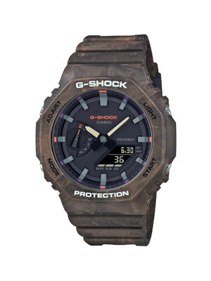 CASIO G-SHOCK นาฬิกาข้อมือ นาฬิกากันน้ำ นาฬิกาของแท้ ประกันศูนย์ CMG 1 ปี รุ่น GA-2100FR-5A นาฬิกาสีน้ำตาล