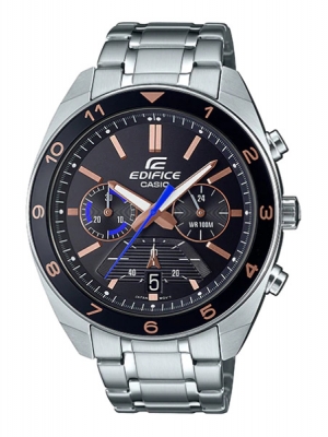 CASIO EDIFICE นาฬิกาข้อมือ นาฬิกากันน้ำ นาฬิกาของแท้ ประกันศูนย์ CMG 1 ปี รุ่น EFV-590D-1A นาฬิกาสีเงิน