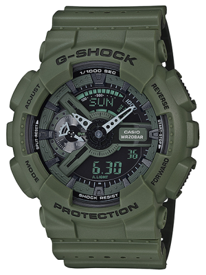 CASIO G-SHOCK นาฬิกาข้อมือ นาฬิกากันน้ำ นาฬิกาของแท้ ประกันศูนย์ CMG 1 ปี รุ่น GA-110LP-3A นาฬิกาสีขียว