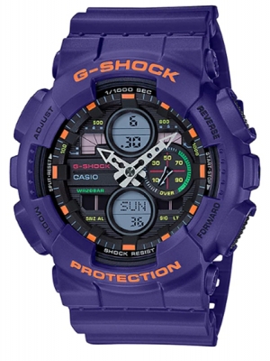 CASIO G-SHOCK นาฬิกาข้อมือ นาฬิกากันน้ำ นาฬิกาของแท้ ประกันศูนย์ CMG 1 ปี รุ่น GA-140-6A นาฬิกาสีม่วง
